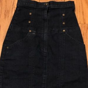 Era of Chaos Dark Blue Denim Skirt Buttons Size 24